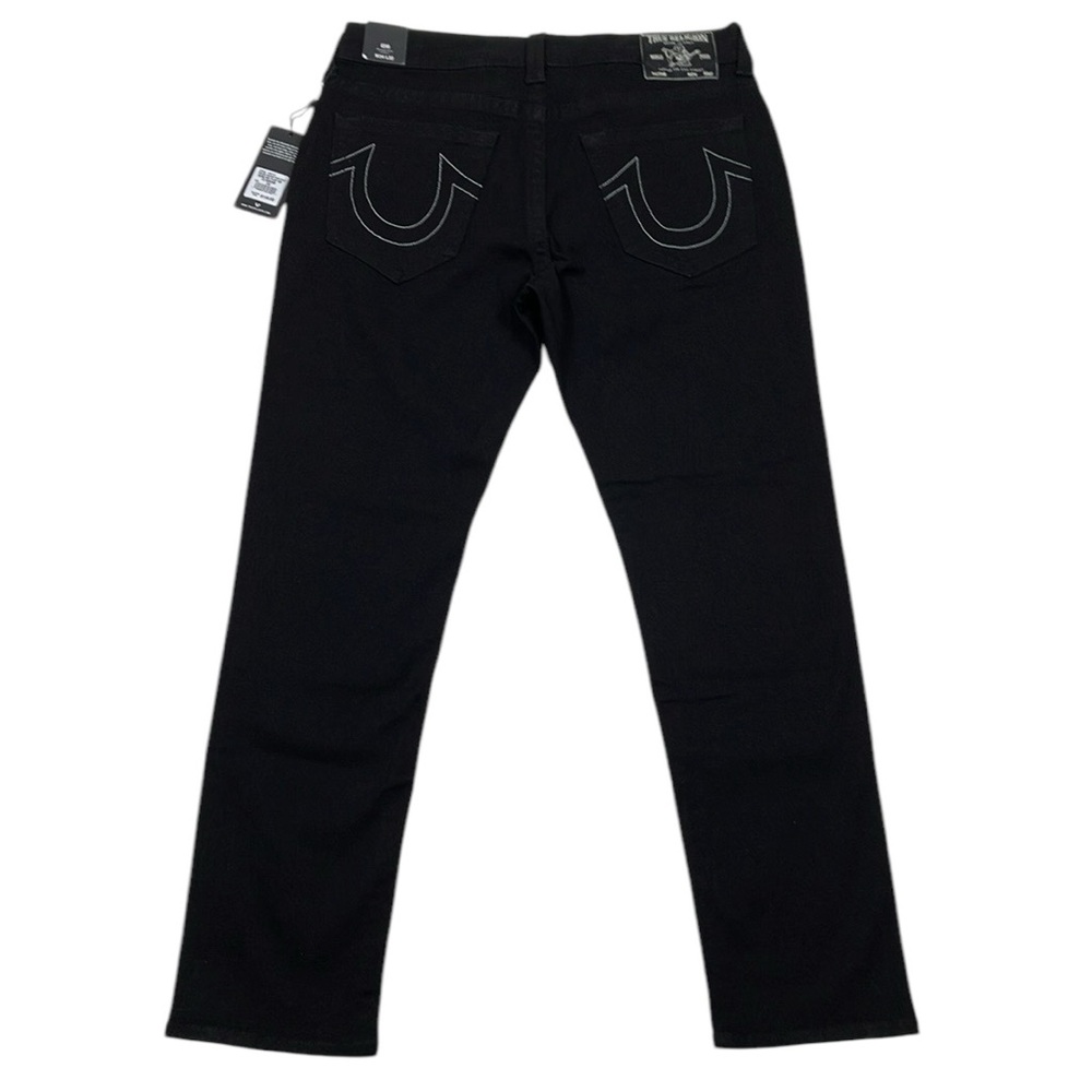 True Religion Geno No Flap 35x31 Black Jeans Relaxed Slim Men's NWT